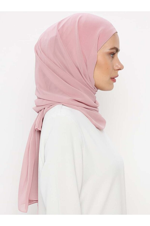 Bone Chiffon Shawl - Lilac - - 4
