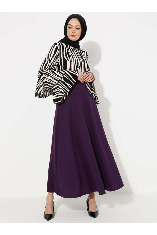 Women's Purple Flared Skirt