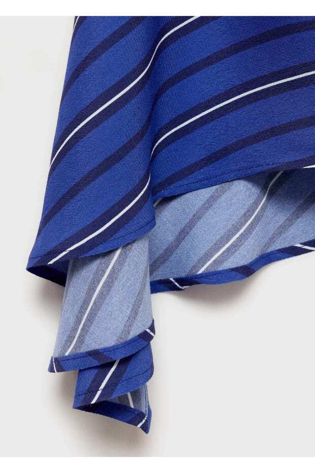 Çizgili asimetrik bluz - 6