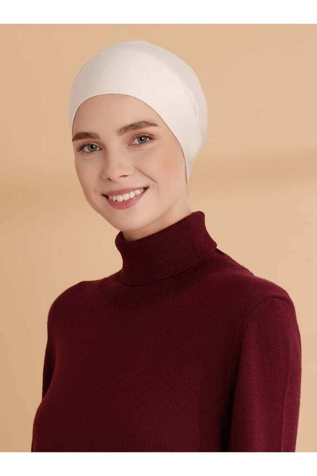 XL Düz Geçme Bone - Açık Bej - Tuva - 1
