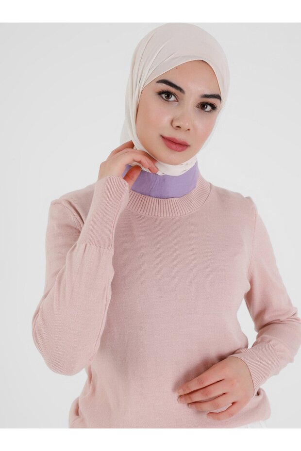Guler din material de bumbac liliac - 2