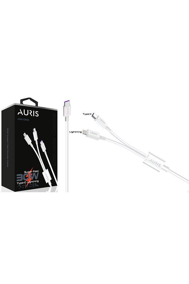 30 Watt USB C to Type C + Lightning Şarj Kablosu 2in1 Superfast 1 Metre - 2