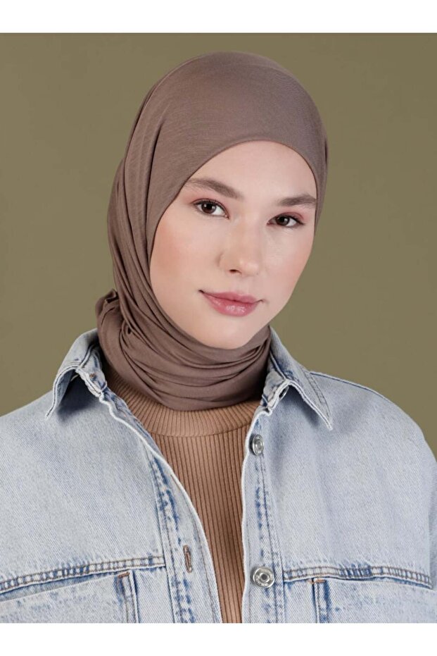 وشاح قطن ممشط - مينك داكن -