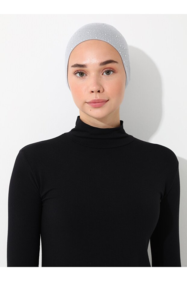 بونيه أنبوبي عملي مرصع بالأحجار - رمادي فاتح - - 3