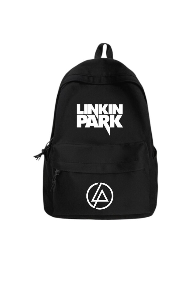 حقيبة ظهر مدرسية مطبوعة بشعار Linkin Park، وغرفة الدراسة، والدورة