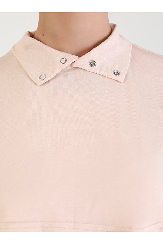 طقم ياقة وأكمام - بيج فاتح - - 2