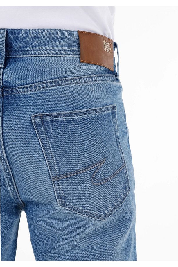 Regular Fit Orta Bel Erkek İndigo Jean Şort - 6