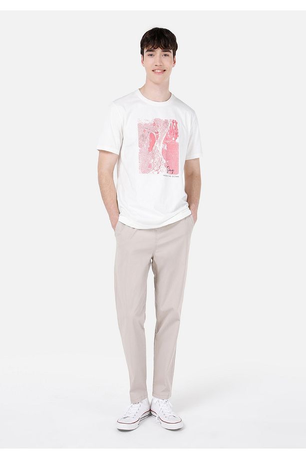 Regular Fit Düz Paça Orta Bel Bej Erkek Pantolon - 1