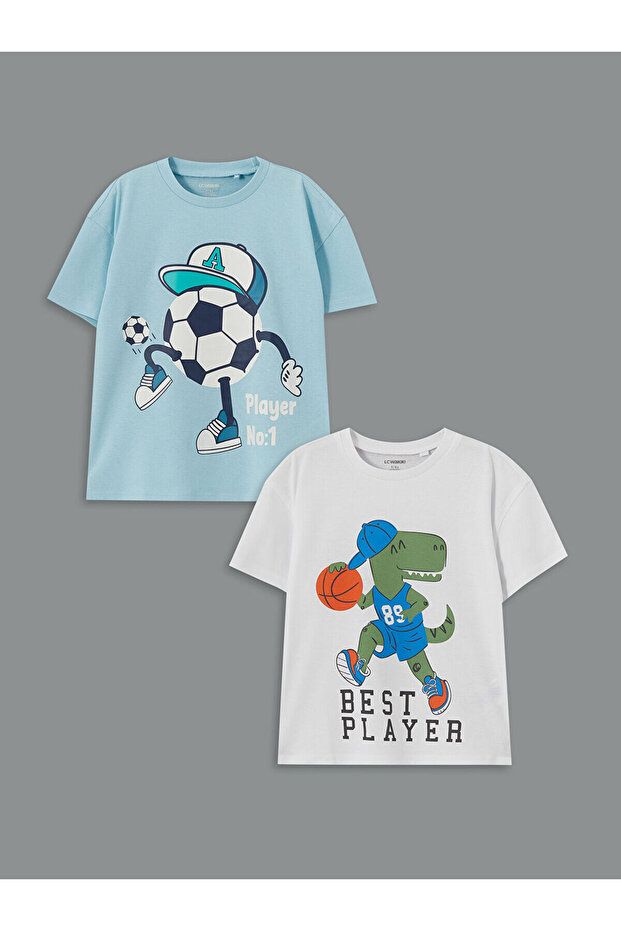 Best Player Printed Boys' T-Shirt Pack of 2