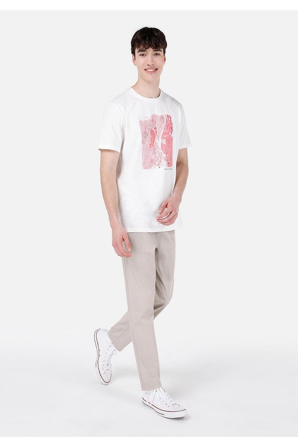 Regular Fit Düz Paça Orta Bel Bej Erkek Pantolon - 3