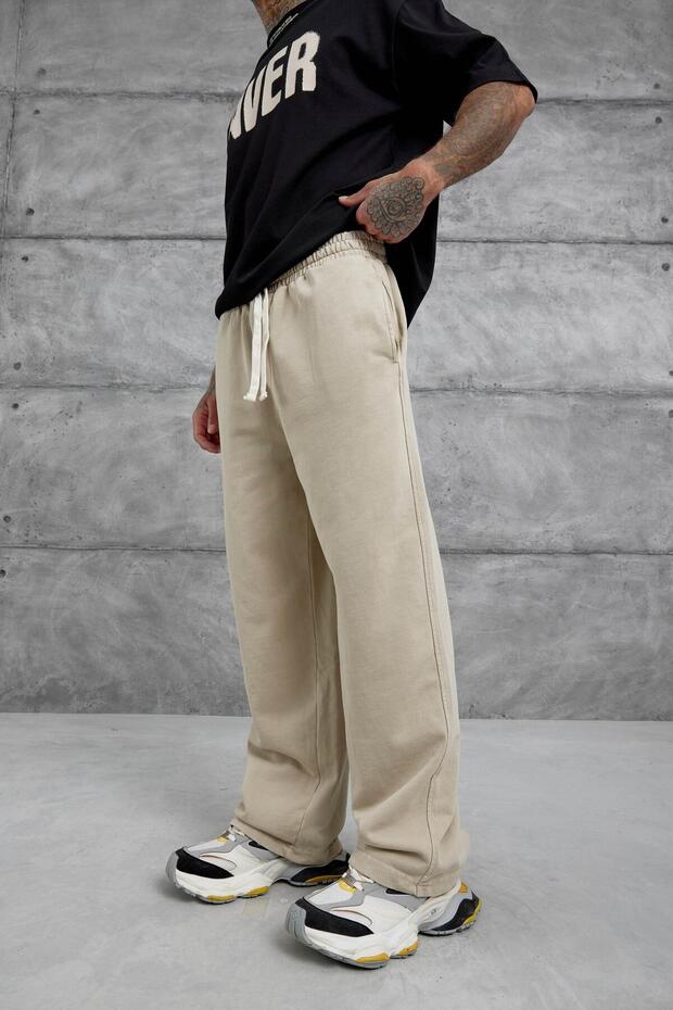 Krémově omyvatelné volné tepláky Basic - 7