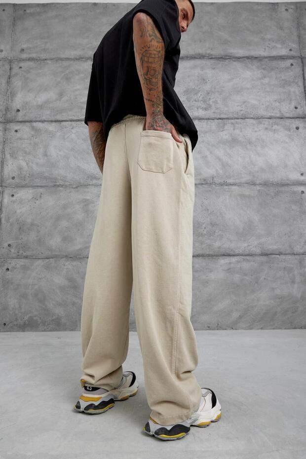 Krémově omyvatelné volné tepláky Basic - 5