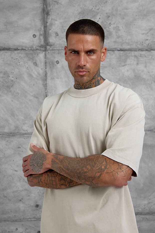 Krem Basic Oversize Tshirt - 2