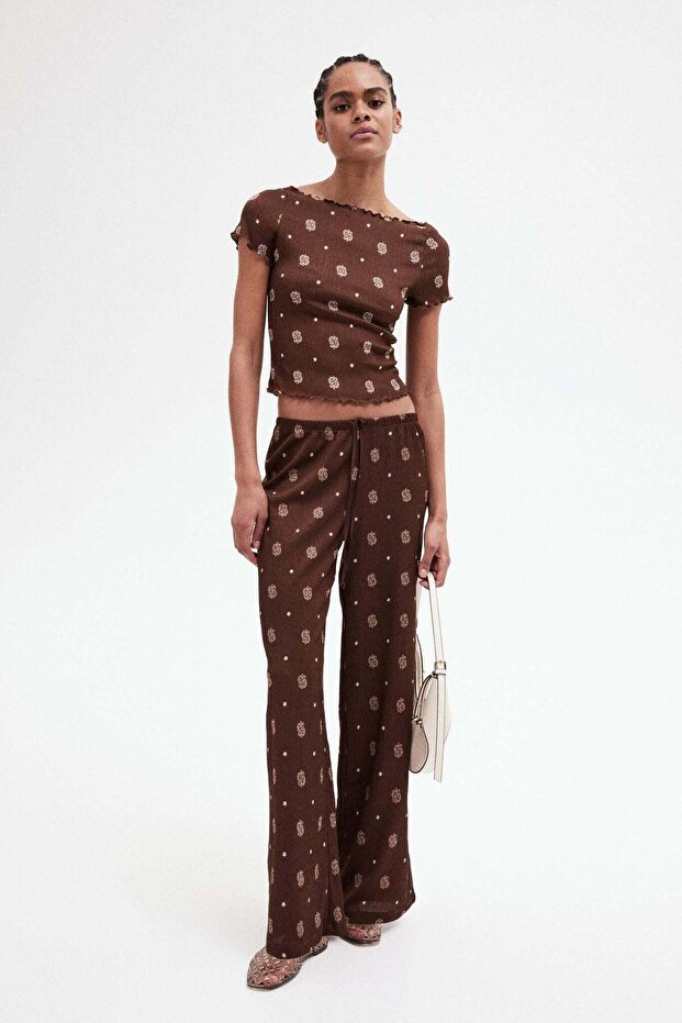 Crinkled drawstring trousers - 6