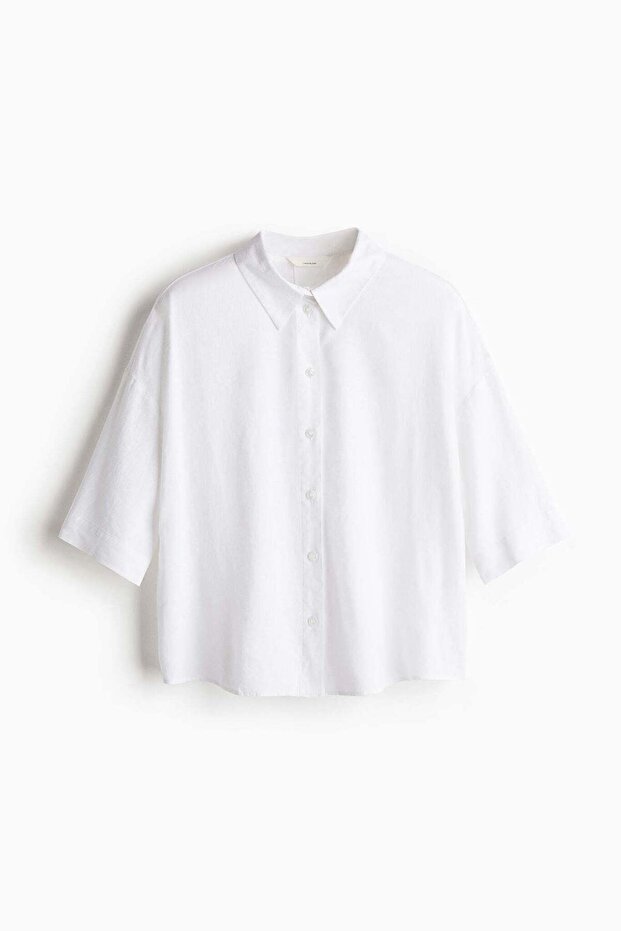 Linen-blend shirt