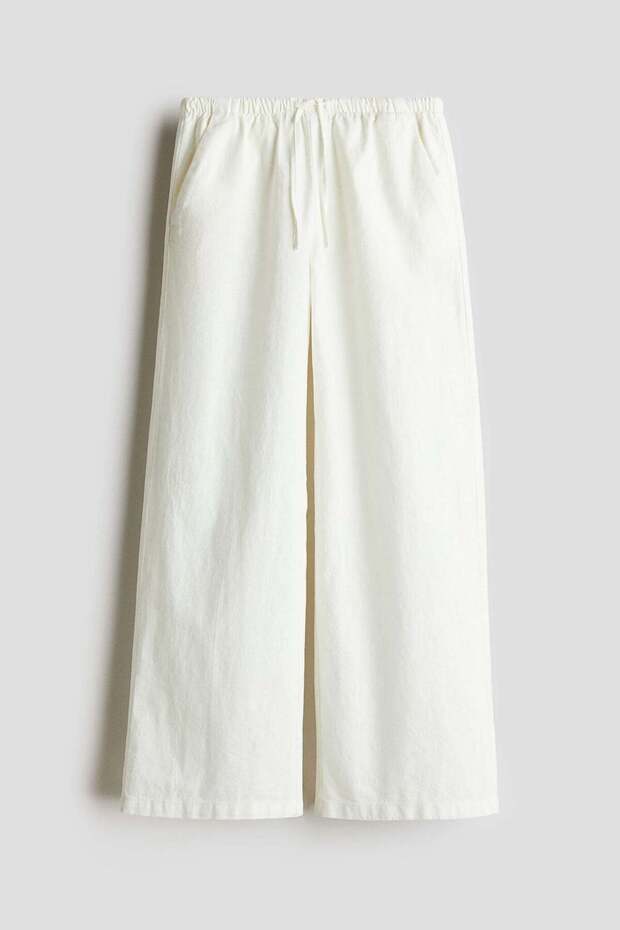 Linen-blend trousers