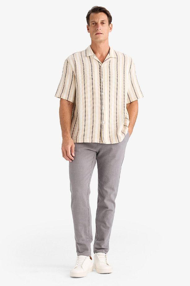 %100 Pamuk Regular Fit Normal Kesim Yazlık Dokuma Kanvas Jogger Pantolon D6260ax25sp - 2