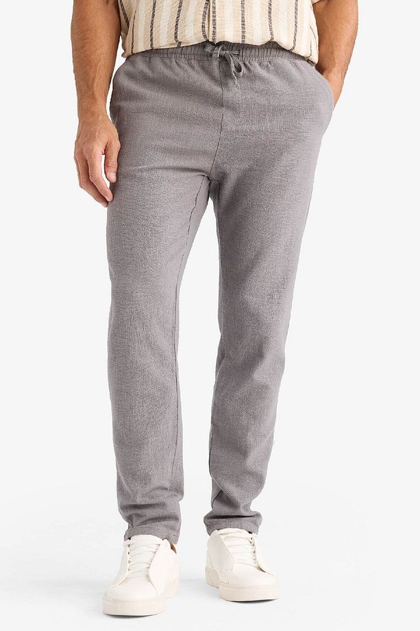%100 Pamuk Regular Fit Normal Kesim Yazlık Dokuma Kanvas Jogger Pantolon D6260ax25sp - 4