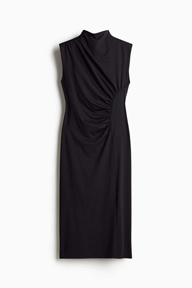 Draped turtleneck dress
