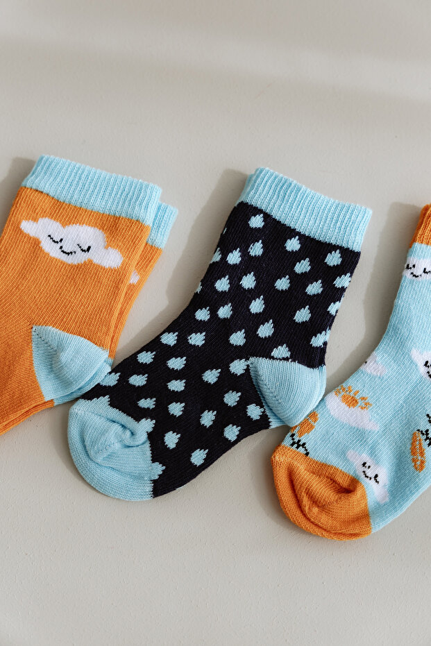 Cloud Patterned 5-Piece Socks - 4