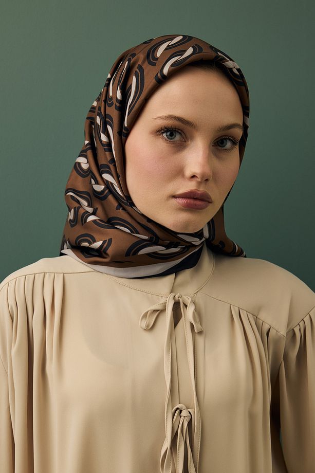 Twill İpek Eşarp Aura Kahve - 4