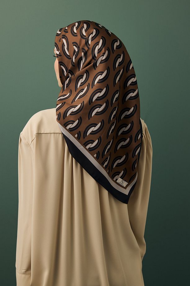 Twill İpek Eşarp Aura Kahve - 5