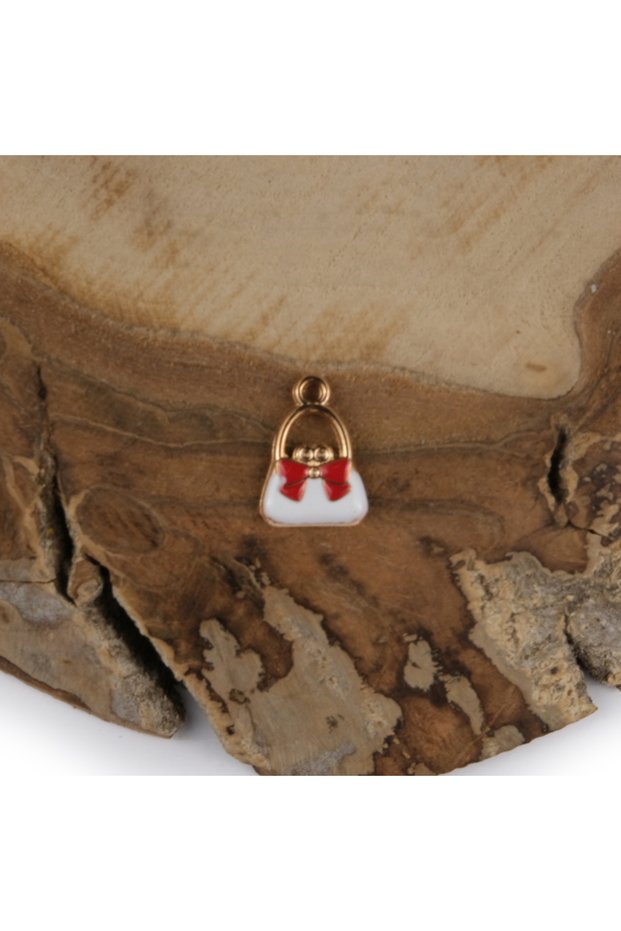 White Bag Jewelry and Accessory Apparatus with Yellow Metal Ring