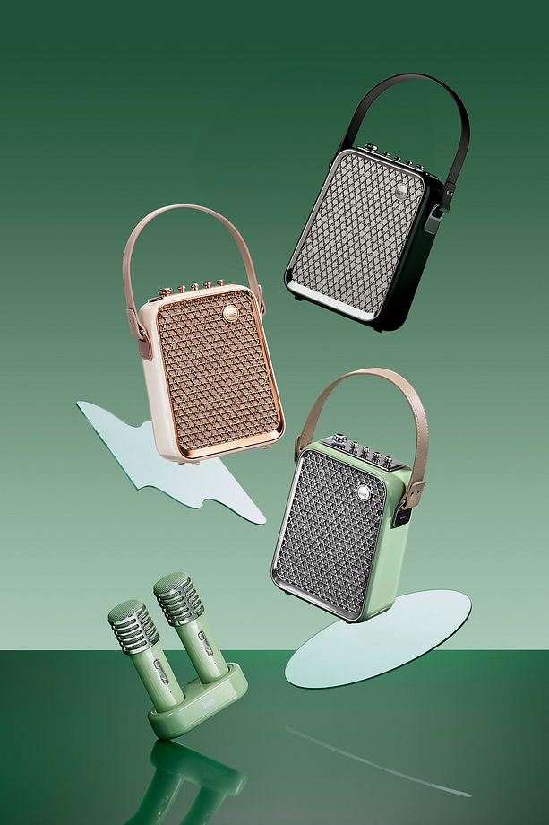 SongBird-HQ Siyah Çift Karaoke Mikrofonlu Bluetooth Hoparlör - 9