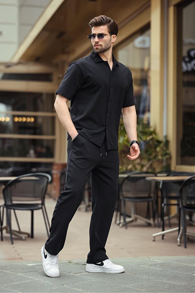 Siyah Basic Erkek İkili Takım E7313 - 1