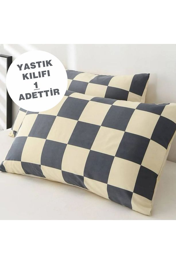 Ranforce Kumaşından Dama Desenli Tek Kişilik Nevresim Seti | 160x220 - 2