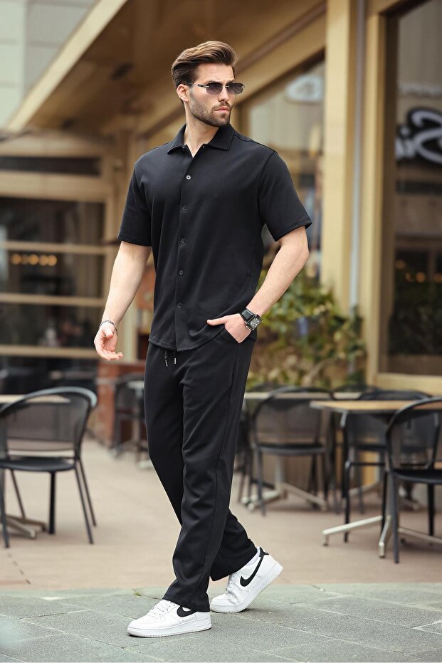 Siyah Basic Erkek İkili Takım E7313 - 3