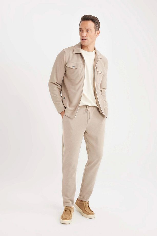 Y2651 Bej Jogger Duble Paça Yazlık Kumaş Pantolon - 2