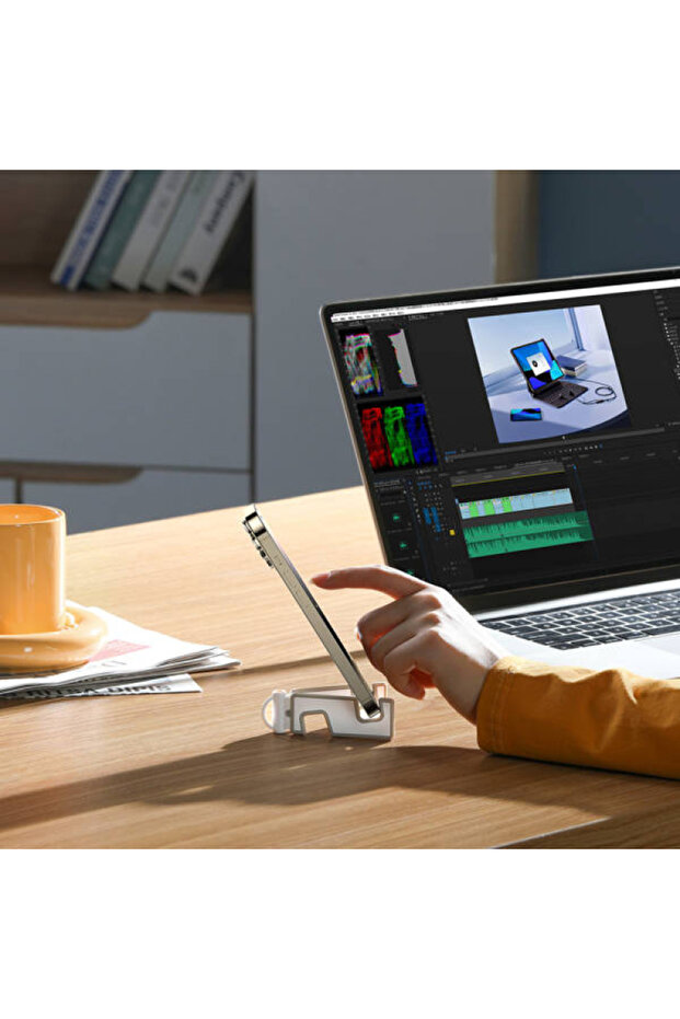 Portable Series Folding Phone Stand - Moon White - 2