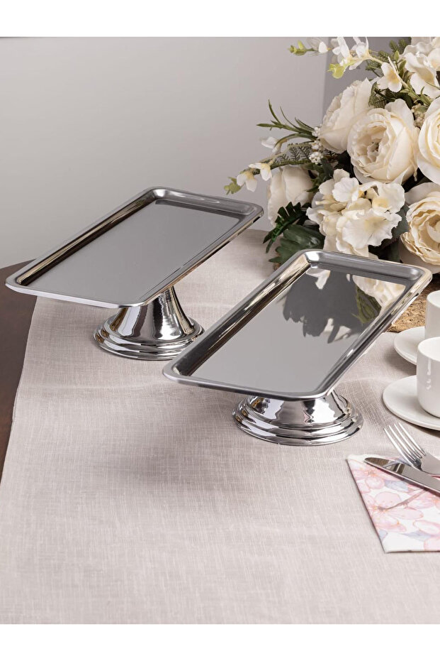 حامل عرض بقدم باتون - فضي - 3