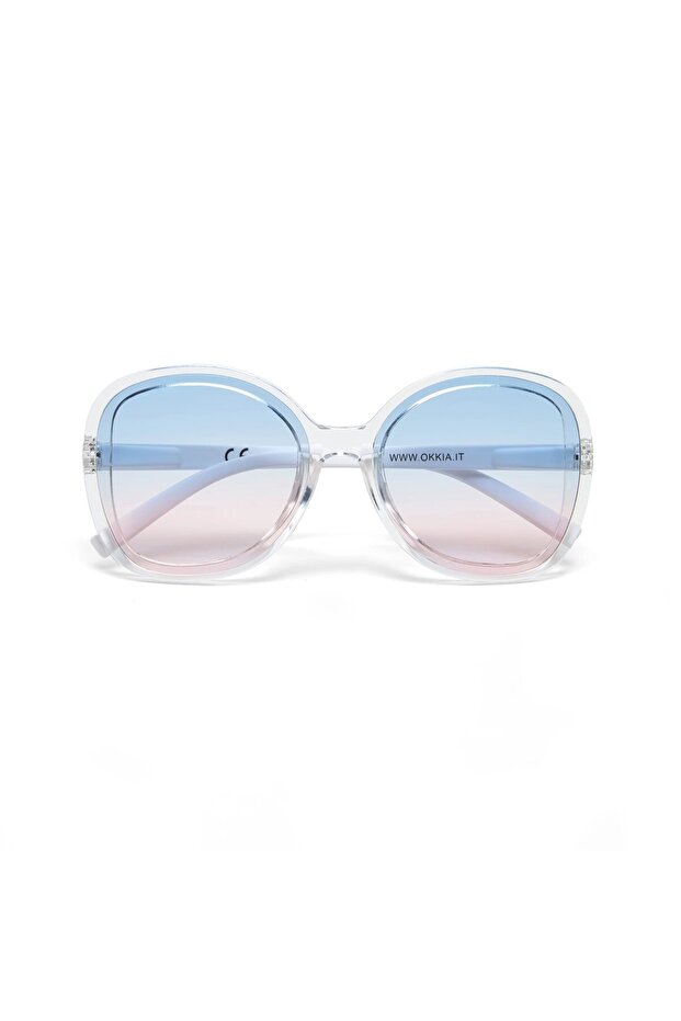 Anna Butterfly Sunglasses Blue/Pink Gradient