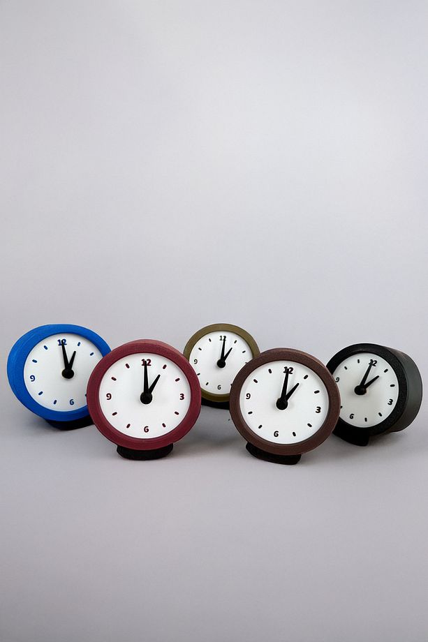 Masa Saati Analog Retro Yuvarlak Bordo - Vişne Çürüğü - 5