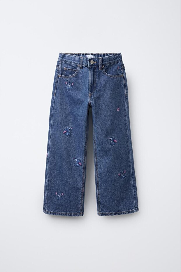 Girl's Stitch Embroidered Jeans