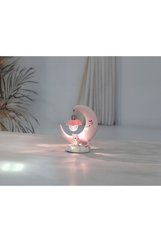 34605A Kedi Figürlü Ay Gece Lambası Aydınlatma - 2