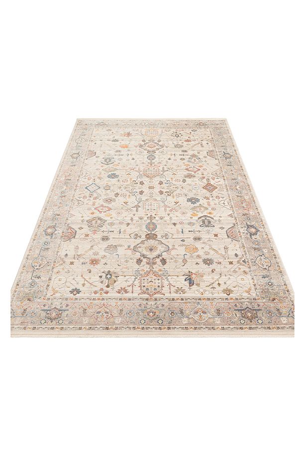 PIETRA PTA 01 CREAM GREY  Sıcak Renk Tonlu Etnik Desenli Yumuşak Dokulu Makine Halısı - 6