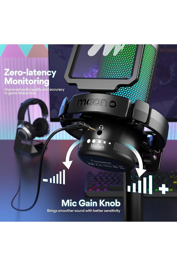 Dgm20 Usb Mikrofon, Rgb, Kondenser Oyun Mikrofonu, Gürültü Önleyici, Podcast, Kayıt, Pc Için - 6