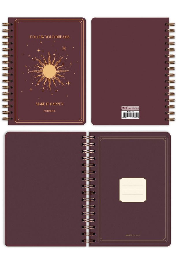 Bullet Journal Edition A5 15x21 cm Spiralli Noktalı Tarihsiz Not Defteri Güneş - 7