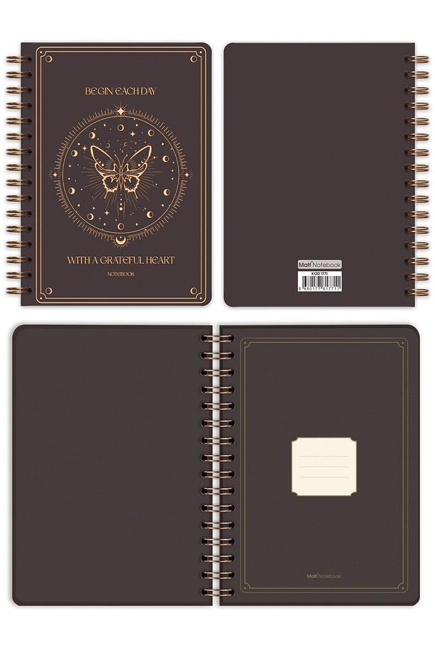 Bullet Journal Edition A5 15x21 cm Spiralli Noktalı Tarihsiz Not Defteri Kelebek - 7