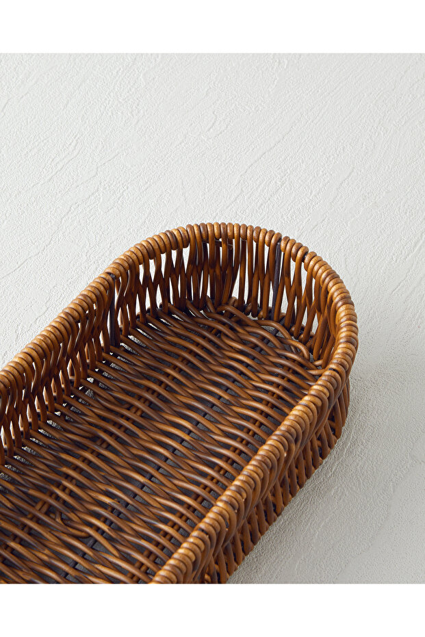 سلة خبز بلاستيكية باللون البني - 4