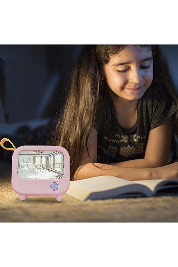 Tv Şekilli Işık Boyama Dekoratif LED Işıklı Gece Lambası 2 Işık Modu Sevimli Ev Dekorasyonu - 5