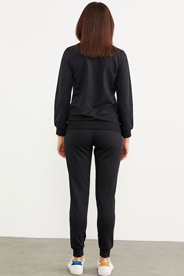 Анцуг с цип - Черен - 6