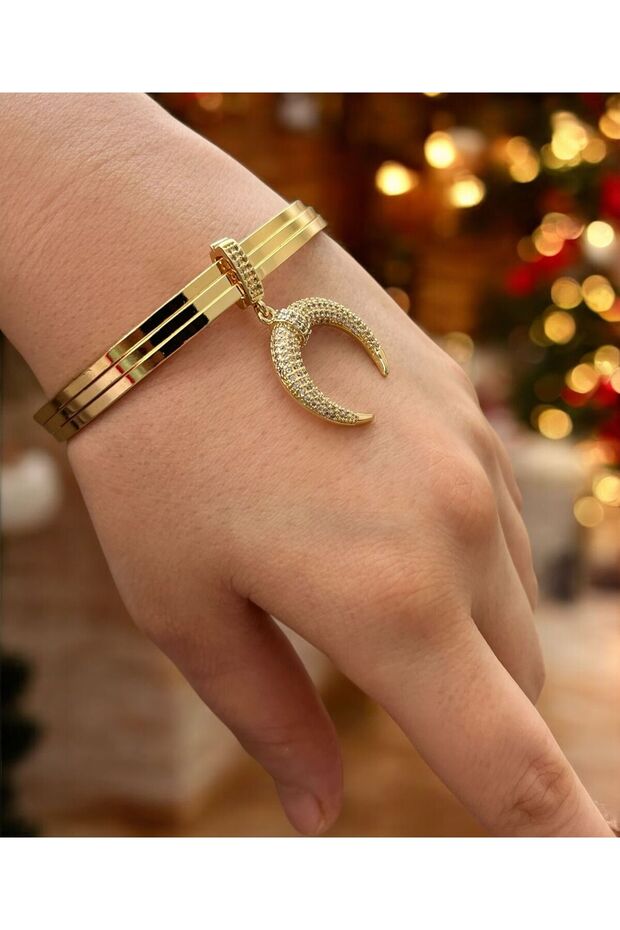 Ay Charm'lı Çelik Ajda Bilezik - 3