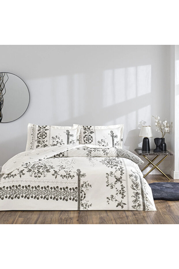 Taç New Season Cotton Satin Double Bedding Set Clymena White