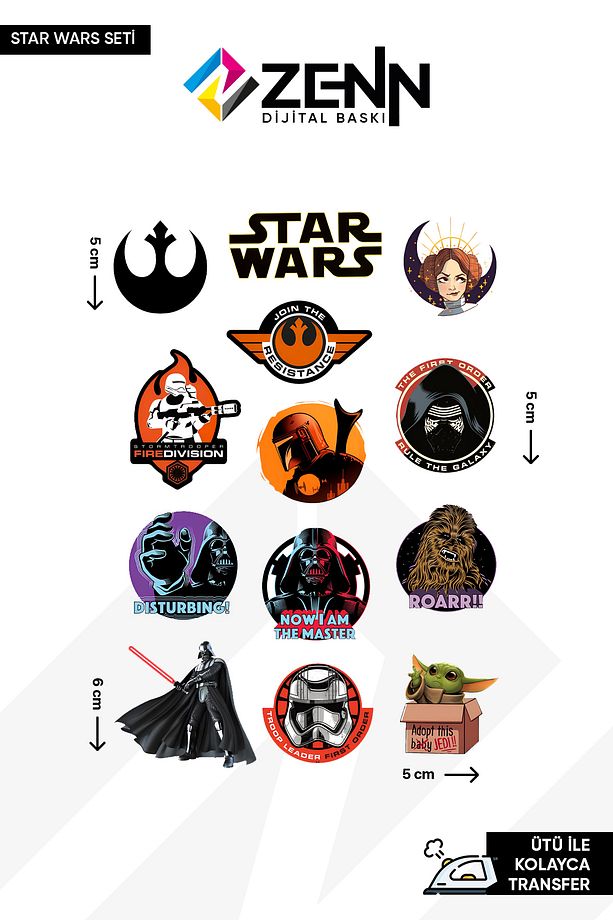 Star Wars Seti Ütü İle Yapışan Dtf Baskı - 1