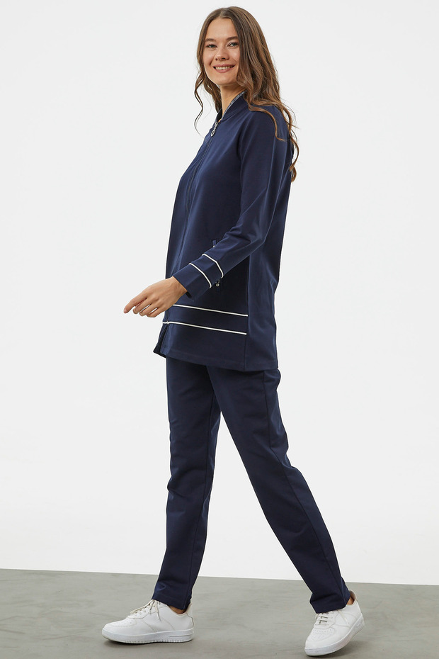 Σετ φόρμες Tunic Plus Size - Navy Blue - 4