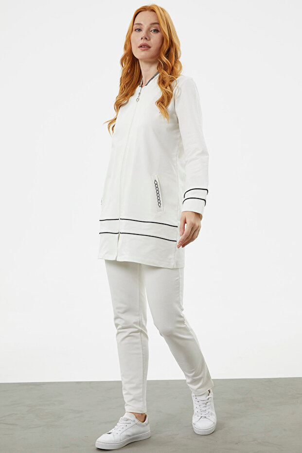 Σετ φόρμας Plus Size Tunic - Εκρού - 3
